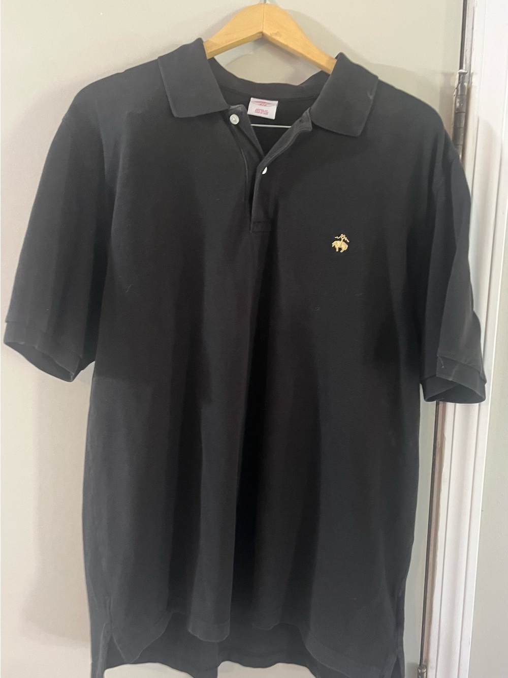 Brooks Brothers Black Polo with Gold Pony Emblem XL